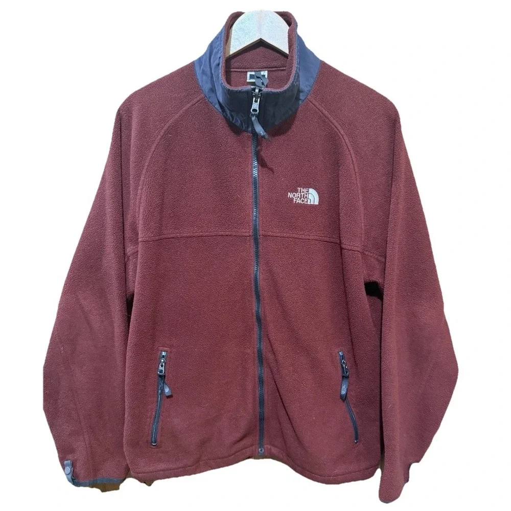 The North Face Jacket Mens Medium Red Fleece Polartec Full Zip Work Ski Gorpcore